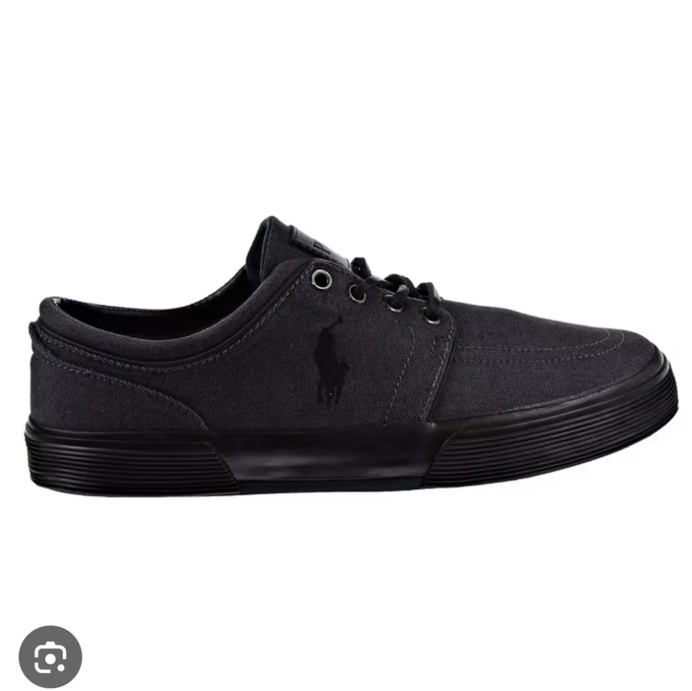 Ralph Lauren Polo Oxford Shoes Denim Mens Size 10.5 D Grey And Black